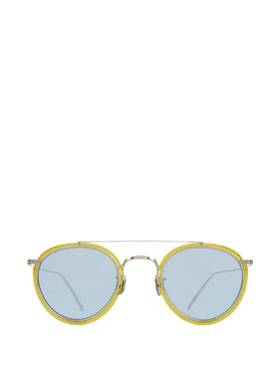 Eyevan7285 Round-frame Double-bridge Sunglasses In Yellow