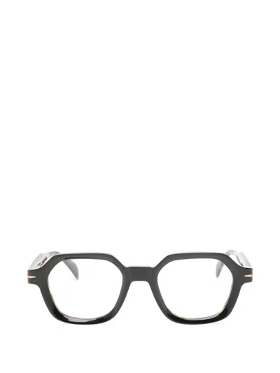 Eyewear By David Beckham Db7140 Geometric-frame Glasses In Black