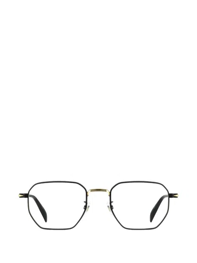 Eyewear By David Beckham Geometric-frame Metal Glasses In Black