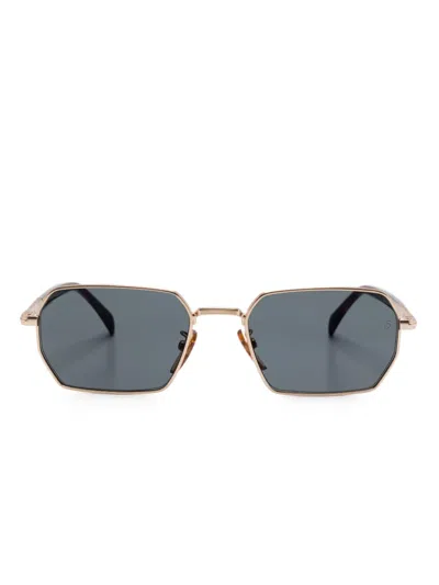 Eyewear By David Beckham Geometric-frame Sunglasses In Gold