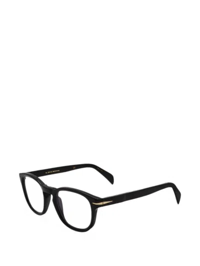 Eyewear By David Beckham 기하학 프레임 안경 In Black