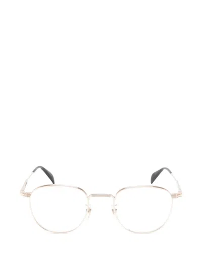 Eyewear By David Beckham Geometric-frame Glasses In Gold