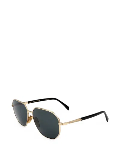 Eyewear By David Beckham Geometric-frame Sunglasses In Gold