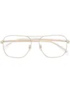 Eyewear By David Beckham Loj Transparent-frame Glasses In Gold