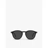Eyewear By David Beckham Womens Black Gold 1114/s Round-frame Acetate Sunglasses In Black Gold