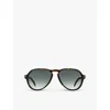 Eyewear By David Beckham Womens Havana 7079/s Aviator-frame Acetate Sunglasses In Havana