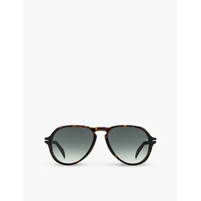 Eyewear By David Beckham Womens Havana 7079/s Aviator-frame Acetate Sunglasses