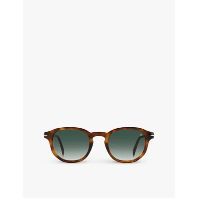 Eyewear By David Beckham Womens 1007/s Round-frame Acetate Sunglasses Havana Silver
