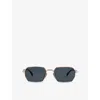 Eyewear By David Beckham Mens 1174/s Matte Gold Havana Metal Sunglasses