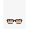 Eyewear By David Beckham Mens Black 1179/s Square-frame Acetate Sunglasses In Black