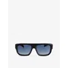 Eyewear By David Beckham Mens 7132/s Rectangle-frame Acetate Sunglasses Black