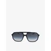 Eyewear By David Beckham Mens 1172/s Square-frame Acetate Sunglasses Black Gold