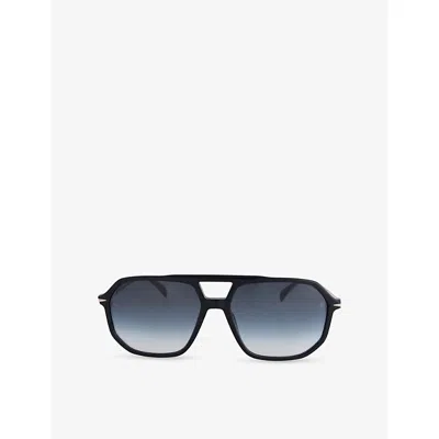 Eyewear By David Beckham Mens 1172/s Square-frame Acetate Sunglasses Black Gold