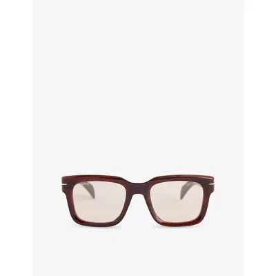 Eyewear By David Beckham Mens Brown Db7100 Square-frame Acetate Sunglasses