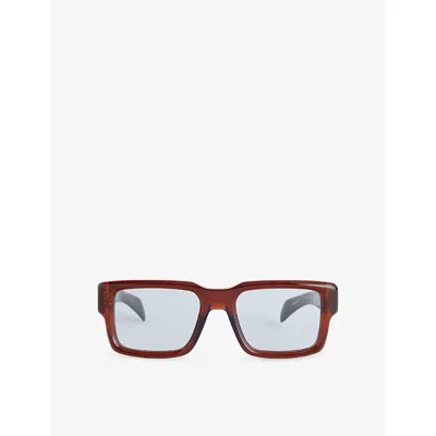 Eyewear By David Beckham Mens Brown Db7159/s Rectangular-frame Acetate Sunglasses In Red