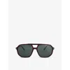 Eyewear By David Beckham Mens 1172/s Square-frame Acetate Sunglasses Brown Havana