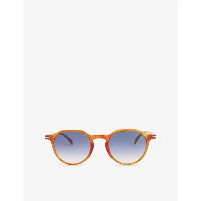 Eyewear By David Beckham Mens Brown Havana 1217s Round-frame Acetate Sunglasses