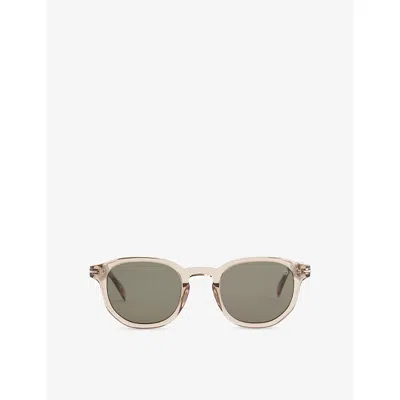 Eyewear By David Beckham Mens Brown Horn 1197/s Round-frame Acetate Sunglasses