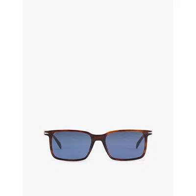 Eyewear By David Beckham Mens Brown Horn Db 1220/s Rectangle-frame Acetate Sunglasses