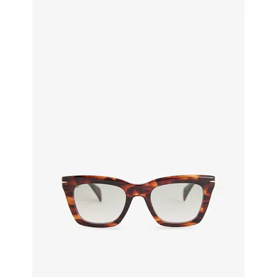 Eyewear By David Beckham Mens Brown Miami Rectangle-frame Acetate Sunglasses