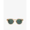 Eyewear By David Beckham Mens Ochre 7041/s Flat Square Acetate Sunglasses