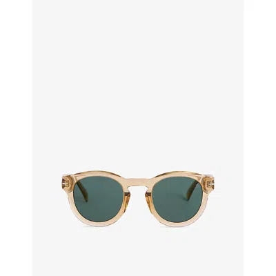 Eyewear By David Beckham Mens Ochre 7041/s Flat Square Acetate Sunglasses