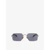 Eyewear By David Beckham Mens Black 7109/s Rectangle-frame Metal Sunglasses In Black