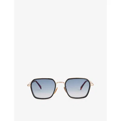 Eyewear By David Beckham Mens Gold Black 1194gs Square-frame Metal Sunglasses In Burgundy
