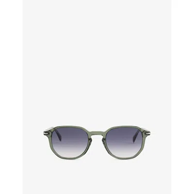 Eyewear By David Beckham Mens Green Crystal 1140/s Round-frame Acetate Sunglasses