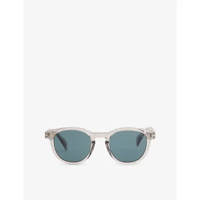 Eyewear By David Beckham Mens Grey 1198/s Round-frame Acetate Sunglasses
