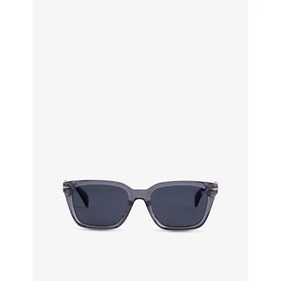 Eyewear By David Beckham Mens 1140/s Rectangle-frame Acetate Sunglasses Grey Crystal