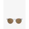 Eyewear By David Beckham Mens Grey Db 1139/s Round Frame Acetate Sunglasses In Gray