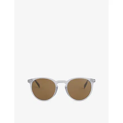 Eyewear By David Beckham Mens Grey Db 1139/s Round Frame Acetate Sunglasses In Gray