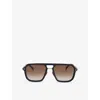 Eyewear By David Beckham Mens 7136/s Rectangle-frame Acetate Sunglasses Matte Black Gold