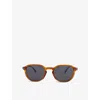 Eyewear By David Beckham Mens 1140/s Rectangle-frame Acetate Sunglasses Striped Brown