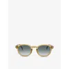 Eyewear By David Beckham Mens 1007/s Rectangle-frame Acetate Sunglasses Yellow