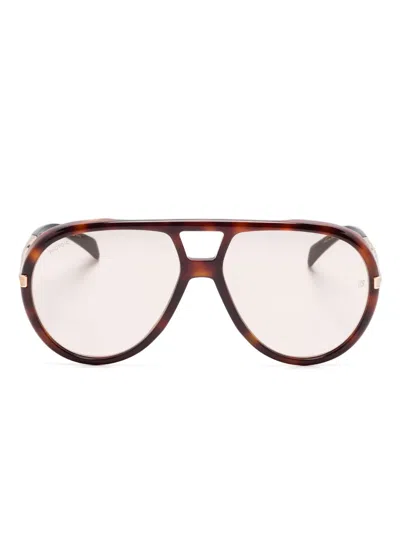 Eyewear By David Beckham Pilot-frame Sunglasses In Brown