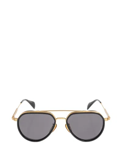 Eyewear By David Beckham Titanium Pilot Sunglasses In Gray