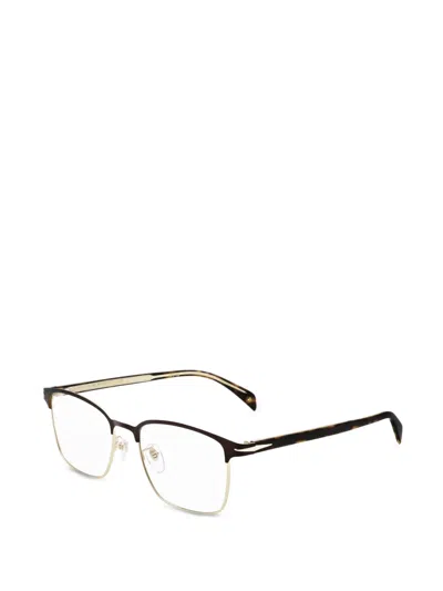 Eyewear By David Beckham 직사각 프레임 안경 In Gold