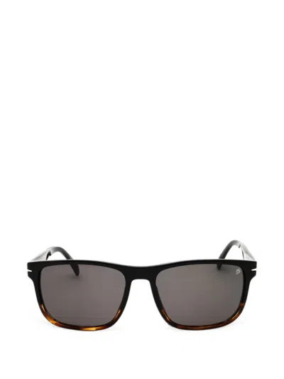 Eyewear By David Beckham Rectangle-frame Horn Sunglasses In Multi
