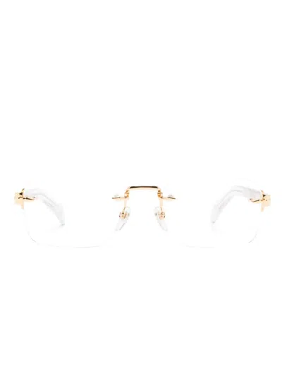 Eyewear By David Beckham Rimless Rectangle-frame Glasses In Nude