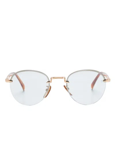 Eyewear By David Beckham Rimless Sunglasses In Gold