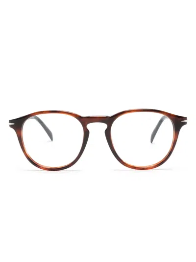 Eyewear By David Beckham Round-frame Clear-lenses Sunglasses In Brown