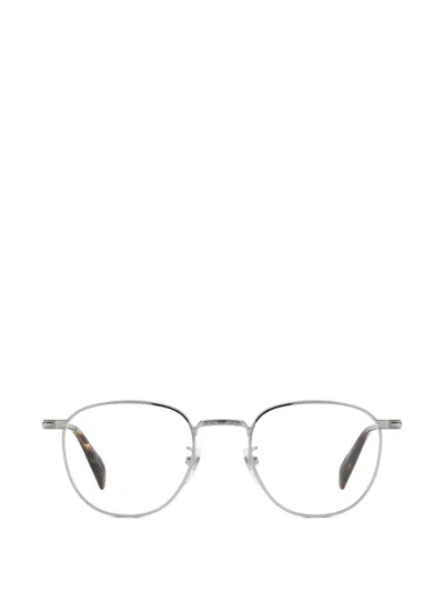 Eyewear By David Beckham Round-frame Metal Glasses In Silver