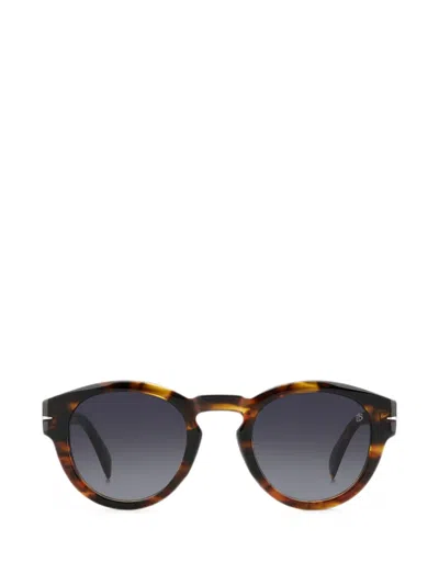 Eyewear By David Beckham Round-frame Tortoiseshell-effect Sunglasses In Yellow