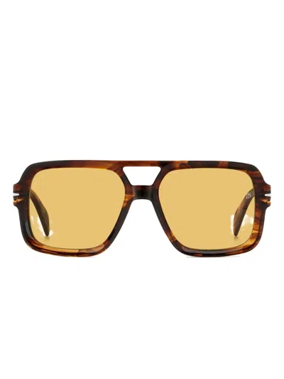 Eyewear By David Beckham Square-frame Sunglasses In Brown