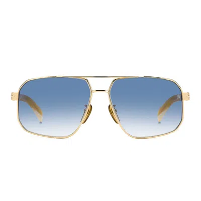 Eyewear By David Beckham Sunglasses In Striped Beige Gold