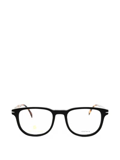 Eyewear By David Beckham Tortoiseshell-effect Rectangle-frame Glasses In Black