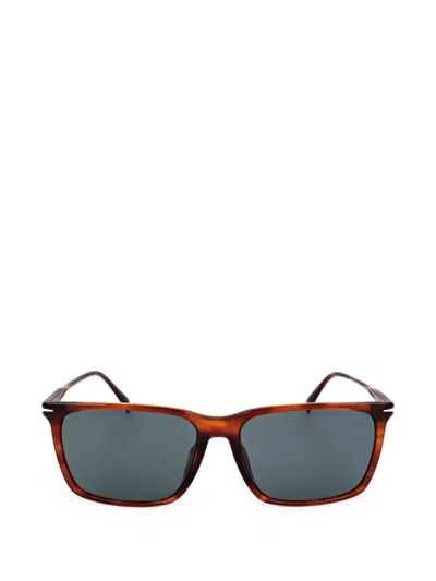 Eyewear By David Beckham Tortoiseshell-effect Rectangle-frame Sunglasses In 브라운