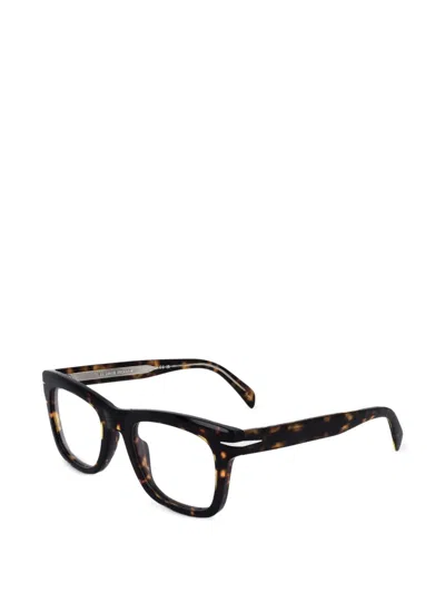 Eyewear By David Beckham 톨토이즈셸 이펙트 스퀘어 프레임 안경 In Brown